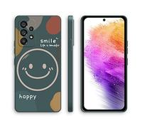XINYEXIN Coque pour Samsung Galaxy A52 / A52 5G / A52s 5G, Coque Silicone Souple avec Motif Mignon, Étui Antichoc à Bord Droit - Smile, Green