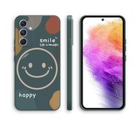 XINYEXIN Coque pour Samsung Galaxy A55 5G, Coque Silicone Souple avec Motif Mignon, Étui Antichoc à Bord Droit - Smile, Green