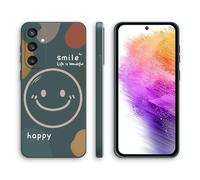 XINYEXIN Coque pour Samsung Galaxy S24 5G, Coque Silicone Souple avec Motif Mignon, Étui Antichoc à Bord Droit - Smile, Green