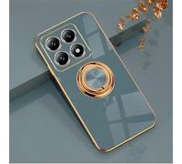 XINYEXIN Coque pour Xiaomi 15T 5G avec Anneau Support Rotatif à 360 Degrés, Souple TPU Silicone Case Antichoc Housse Bague Étui - Gris