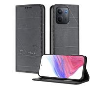 XINYEXIN Coque pour Xiaomi Poco C85 4G, Étui à Rabat en Cuir PU avec Protection RFID, Fentes Cartes, Portefeuille, Support, Protection Intégrale - Noir