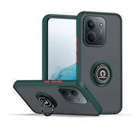 XINYEXIN Coque pour Xiaomi Poco C85 4G, Etui Téléphone Antichoc avec Anneau de Support, Hard PC et TPU Bumper Mat Translucide Case Cover - Vert foncé