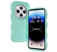 XINYEXIN Coque pour Xiaomi Redmi 14C 4G / Poco C75, Étui Housse Vague Cadre Forme Bouclée Mignon Liquide Silicone Antichoc - Vert