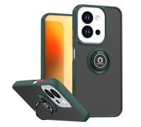 XINYEXIN Coque pour Xiaomi Redmi 15C 4G/5G / Poco C85 4G, Etui Téléphone Antichoc avec Anneau de Support, Hard PC et TPU Bumper Mat Translucide Case Cover - Vert foncé