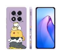 XINYEXIN Coque pour Xiaomi Redmi Note 14 Pro 4G, Coque Silicone Souple avec Motif Mignon, Étui Antichoc à Bord Droit - Kitten, Purple
