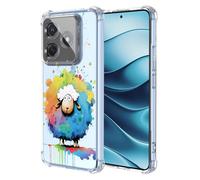XINYEXIN Coque pour Xiaomi Redmi Note 14 Pro Plus 5G 14 Pro+ 5G Transparent - Série Colorée de Graffitis d'art Cool, Motif Mignon, Étui TPU Antichoc Ultra-Mince - Sheep
