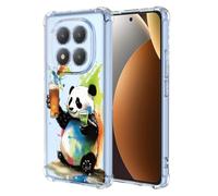 XINYEXIN Coque pour Xiaomi Redmi Note 15 Pro 4G Transparent - Série Colorée de Graffitis d'art Cool, Motif Mignon, Étui TPU Antichoc Ultra-Mince - Panda