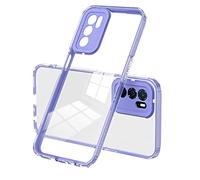 XINYEXIN Transparente Coque pour Oppo A16 / Oppo A16s / Oppo A54s, Étui Antichoc pour Téléphone avec Bordure Colorée, TPU+PC Bumper Clear Case - Violet