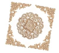XINYIN 3. Applique De Pièce Maîtresse Porte en Bois Complexe Sculptures Florales Classiques Faciles À Monter pour L'embellissement Mur Maison Moderne Applique en Bois Européen