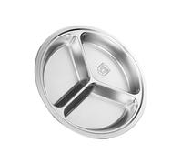 XINYIN Assiette de service ronde multi-sections en acier inoxydable de 28 cm, parfaite pour l'organisation des repas, passe au micro-ondes, au lave-vaisselle, organiseurs de repas familiaux