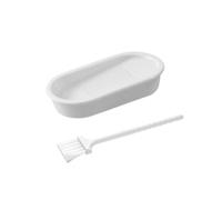 XINYIN Assiette râpe à ail en céramique, Zone de Texture Ovale, S | Centre de grille surélevé, aide de cuisine blanche pour les repas à la maison, zone texturée, tâches