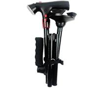 XINYIN Canne de marche pliable avec lumière LED Base en caoutchouc antidérapante Légère Durabilité pour personnes âgées Compacts Canne de voyage