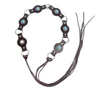 XINYIN Ceinture large réglable turquoise années 2000 pour femmes adolescentes disque western en polyuréthane pour robe d'événement à thème turquoise femmes, café, taille unique