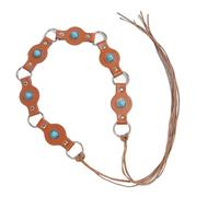 XINYIN Ceinture large réglable turquoise années 2000 pour femmes adolescentes disque western en polyuréthane pour robe d'événement à thème turquoise femmes, a, taille unique