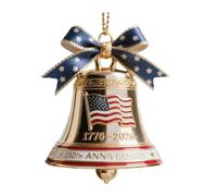 XINYIN Cloches en métal pour 250e anniversaire de mariage, décoration de sapin de Noël pour collectionneurs, amateurs d'histoire, décoration patriotique pour sapin de Noël