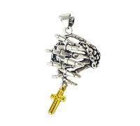 XINYIN Collier avec pendentif en forme de squelette en alliage avec main de prière, bijoux faits à la main pour festivals de musique et fêtes Symbole de foi, taille unique, Comme décrit, Comme décrit.