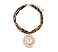 XINYIN Collier ras du cou réglable en coton avec pendentif en forme de cœur - Bijoux en alliage conque étoiles de mer - Bijoux pour femme - Imprimé léopard, taille unique, Comme décrit, Comme décrit.
