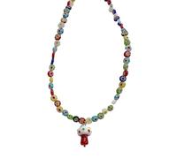 XINYIN Collier tendance en perles de verre avec pendentif champignon et motifs floraux pour un look jeune et élégant