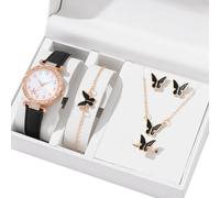 XINYIN Élégant coffret cadeau montre papillon avec bijoux en alliage accessoires tendance pour tous les jours et occasions montre papillon et bijoux, Butterfly, Comme décrit, Comme décrit.