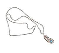 XINYIN Élégant collier avec pendentif plume à longueur réglable pour les amateurs de mode