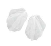 XINYIN Élégant manteau enveloppant transparent pour conjoints. La fabrication en filet fin améliore la sophistication de la robe. Emballage dense adapté pour les mariages de destination, blanc osseux