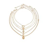 XINYIN Ensemble de bijoux avec pendentif en forme de cœur pour femme - Chaîne réglable - Fait à la main - Accessoire de cou empilable, taille unique, Comme décrit, Comme décrit.