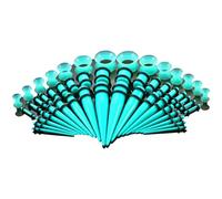 XINYIN Extendants Professionnels En Oreille En Acrylique Définir 50pcs Tailles Mixtes Couleurs Tendances Accessoires De Piercing Cônes Étireurs D'allergies Allant Des Bijoux