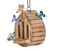XINYIN Handcrafted Wooden Butterfly Habitat with Feeding Platform Outdoor Garden Shelter for Nature Observation Weather Resistant Wooden Butterfly Shelter