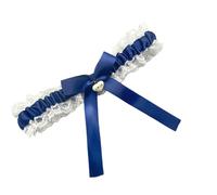 XINYIN Jarretière de mariée élégante avec bordure en dentelle réglable et élastique pour robes de mariée, événements formels, jambe élastique réglable, bleu marine, taille unique