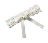 XINYIN Jarretière de mariée élégante avec bordure en dentelle réglable et élastique pour robes de mariée, événements formels, jambe élastique réglable, beige, taille unique