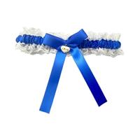 XINYIN Jarretière de mariée élégante avec bordure en dentelle réglable et élastique pour robes de mariée, événements formels, jambe élastique réglable, bleu marine, taille unique