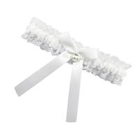 XINYIN Jarretière de mariée élégante avec bordure en dentelle réglable et élastique pour robes de mariée, événements formels, jambe élastique réglable, Ce blanc, taille unique