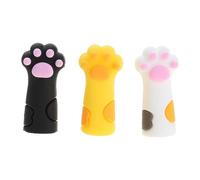 XINYIN Lot de 3 stylos à crayons en silicone anti-mastication en forme de patte de chat avec clip supérieur pour enfants