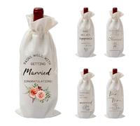 XINYIN Lot de 5 housses de protection anti-rayures pour bouteille de vin pour décoration de mariage, décoration d'intérieur, indispensable pour les occasions festives et les anniversaires de mariage