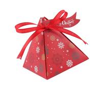 XINYIN Lot de 50 boîtes à friandises de Noël en forme de triangle, élégantes pour fêtes de fin d'année, boîtes à bonbons de Noël