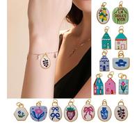 XINYIN Pendentif Ovale Élégant en Acier Inoxydable Peint À La Main pour Collier Boucle d'oreille Accessoires De Fabrication Bijoux Faits À La Main Conception Pendentif Traditionnel Moderne