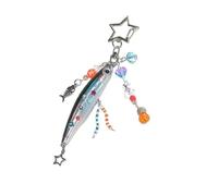 XINYIN Pendentif poisson coloré multifonctionnel bijoux à la mode porte-clés accessoire sac ornement adapté aux robes et t-shirts accessoires porte-clés à la mode, Petit poisson d'argent, taille
