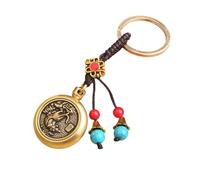 XINYIN Porte-clés tendance avec pendentif en forme de zodiaque - Texture en laiton - Pour étudiants, professionnels, amateurs de mode