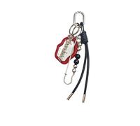 XINYIN Porte-clés unique en corde tressée avec pendentif en verre et métal - Accessoire tendance pour les amateurs de mode, Rouge, taille unique