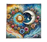 XINYIN Tissu De Tarots Pliable Pratique Soleil Et Lune Tapis Divination en Velours Facile À Nettoyer pour Les Pratiques Spirituelles Tissu Tarots en Velours