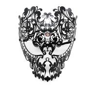 XINYIN Visage intégral délicat en métal avec breloque pour bal masqué et Halloween