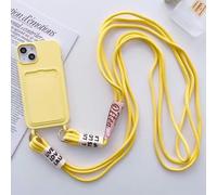 xinyunew Collier Coque pour iPhone X/iPhone XS avec Cordon, Réglable Lanyard Housse Silicone Anti-Chute Etui Compatible avec iPhone X/iPhone XS, Ètuis à Bandoulière, Jaune
