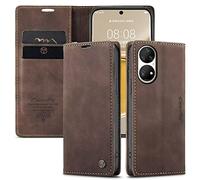 xinyunew Coque Compatible avec Huawei P50 Pro,Ultra Mince Portefeuille, Emplacement Carte,Rabat Flip Phone Case, Clapet Folio Étui,Cuir PU Housse et TPU Bumper Protection-Café