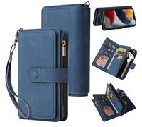 xinyunew Coque Etui pour Oppo A93 5G /Oppo A74 5G avec Cordon,Flip Portefeuille Étui Cuir,[15 Porte Cartes][Double Fermeture Magnétique],Protection Coque Housse pour Oppo A93 5G /Oppo A74 5G-Bleu