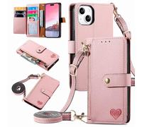 xinyunew Coque Porte Monnaie pour Oppo A93 5G/A74 5G/A54 5G, Etui Anti-Chute Portefeuille en Cuir, Multifonctionnel Porte-Cartes avec Bracelets Réglable,Premium PU Étui Housse en Cuir -Couleur Rose