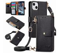 xinyunew Coque Porte Monnaie pour Vivo X60 Pro+, Etui Anti-Chute Portefeuille en Cuir, Multifonctionnel Porte-Cartes avec Bracelets Réglable,Premium PU Portefeuille Étui Housse en Cuir -Noir