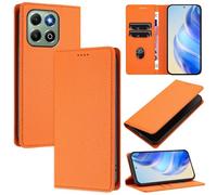 xinyunew Coque pour Honor X6B 4G/Honor X6A 4G, RFID Blocage Portefeuille Etui à Rabat, Housse en Cuir PU pour Honor X6B 4G/Honor X6A 4G, Orange