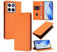 xinyunew Coque pour Honor X8C 4G, RFID Blocage Portefeuille Etui à Rabat, Housse en Cuir PU pour Honor X8C 4G, Orange