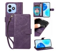 xinyunew Coque pour Honor X8D avec Verre Trempé, Etui Coque avec Porte Carte Clapet à Rabat Portefeuille Cuir Pochette Case Housse Protection Flip Cover Étui Stand,Violet