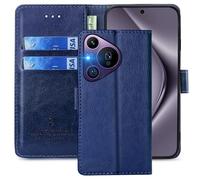 xinyunew Coque pour Huawei Pura 70 Pro,Housse en Cuir PU Premium avec Fonction Support Pochette de Portefeuille Etui Flip Case, Étui de Protection pour Huawei Pura 70 Pro,Blu